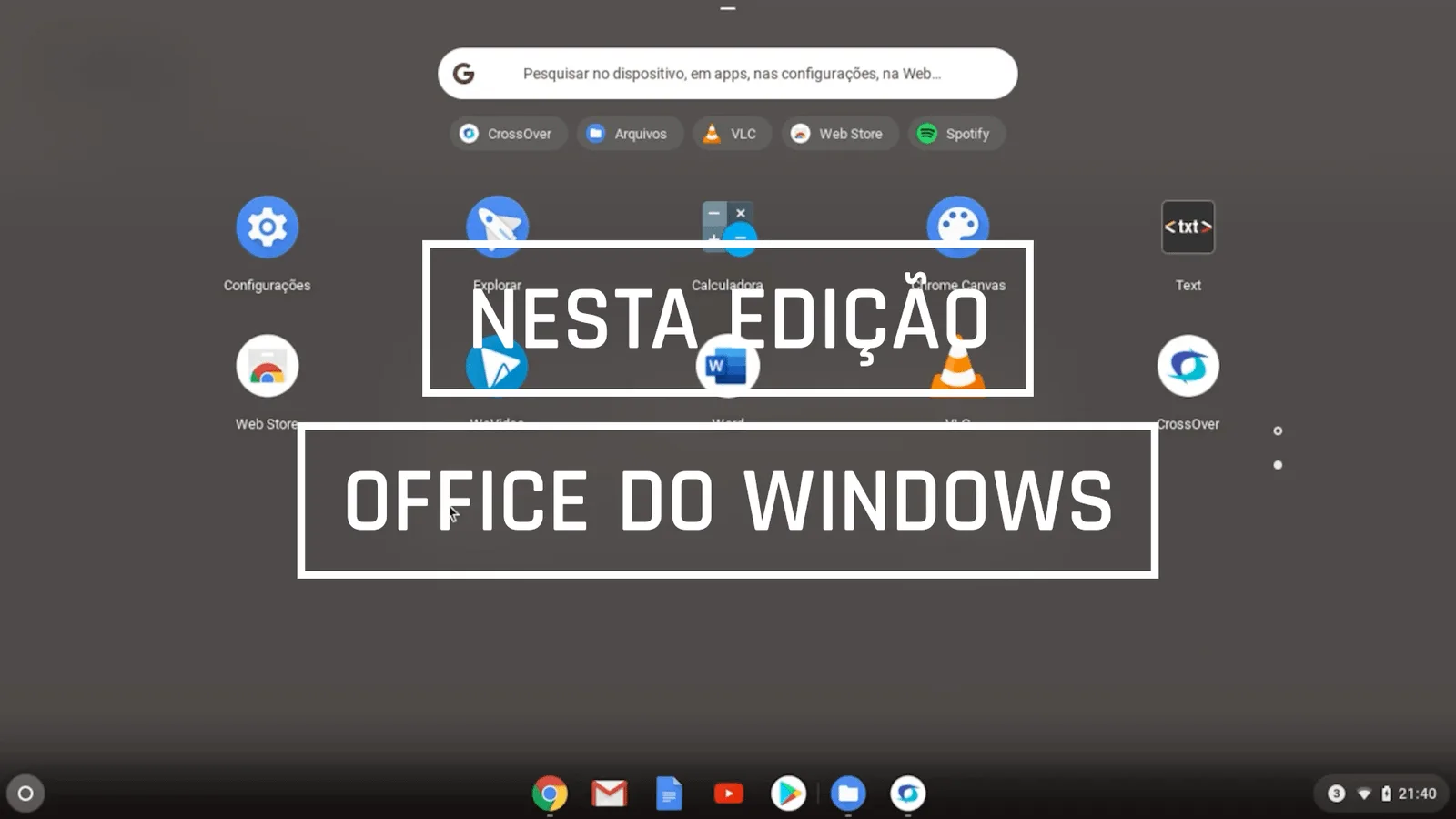 O Office do Windows no Chromebook