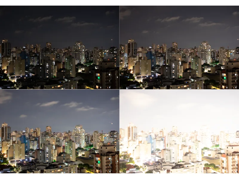 Exemplo de Bracketing manual (4 fotos) para a produção de um HDR