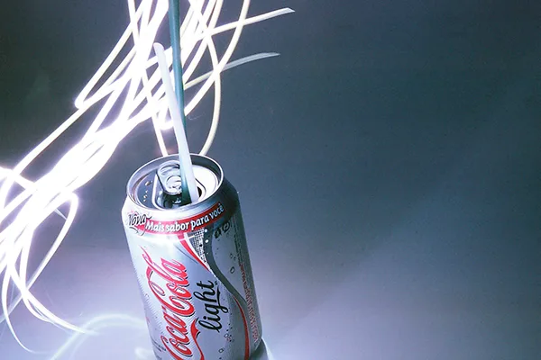 Exemplo de light painting - feito em fotografia analógica - fevereiro de 2006